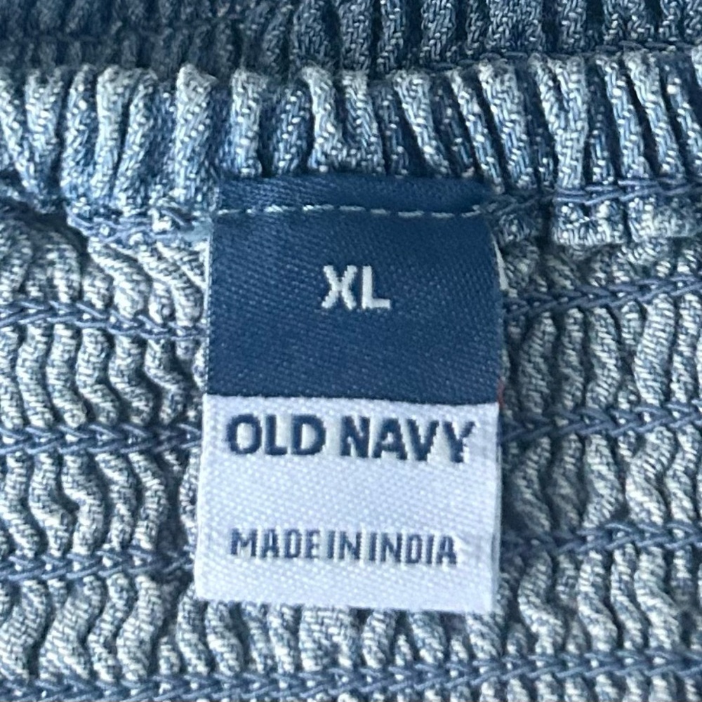 Old Navy Waist-Defined Puff-Sleeve Jumpsuit Denim - Picture 6 of 8